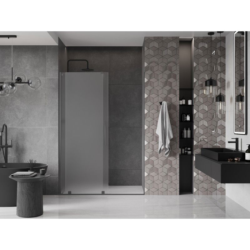 Mexen Velar sliding shower doors 140 cm, frosted, gun metal - 871-140-000-31-95