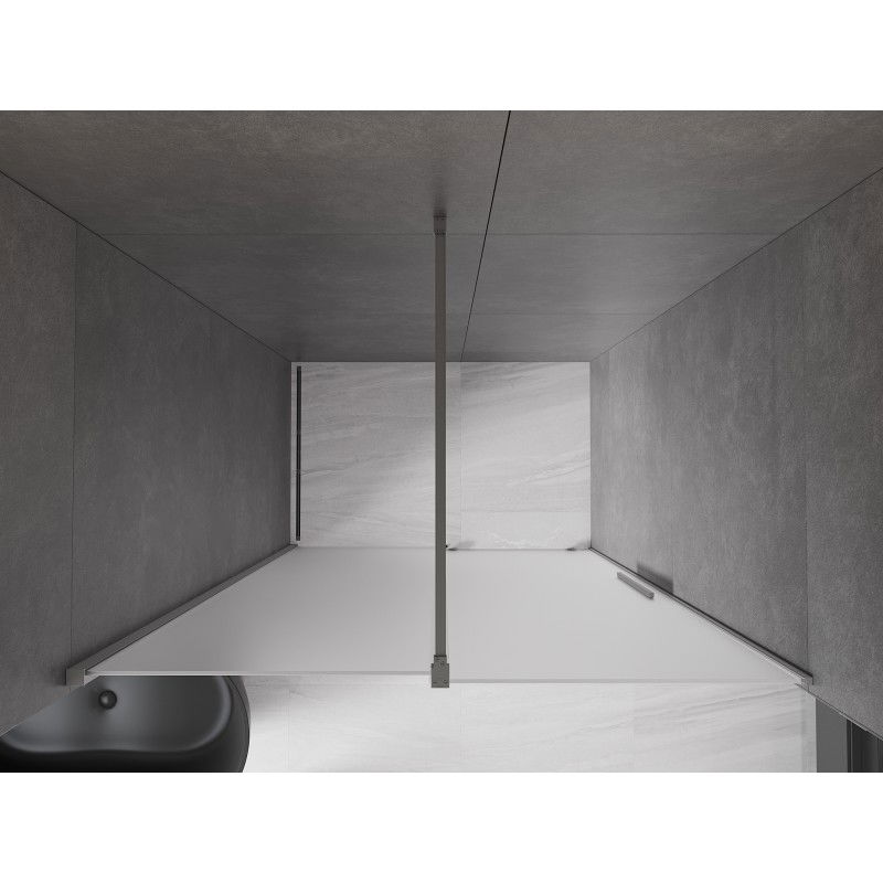 Mexen Velar sliding shower doors 140 cm, frosted, gun metal - 871-140-000-31-95