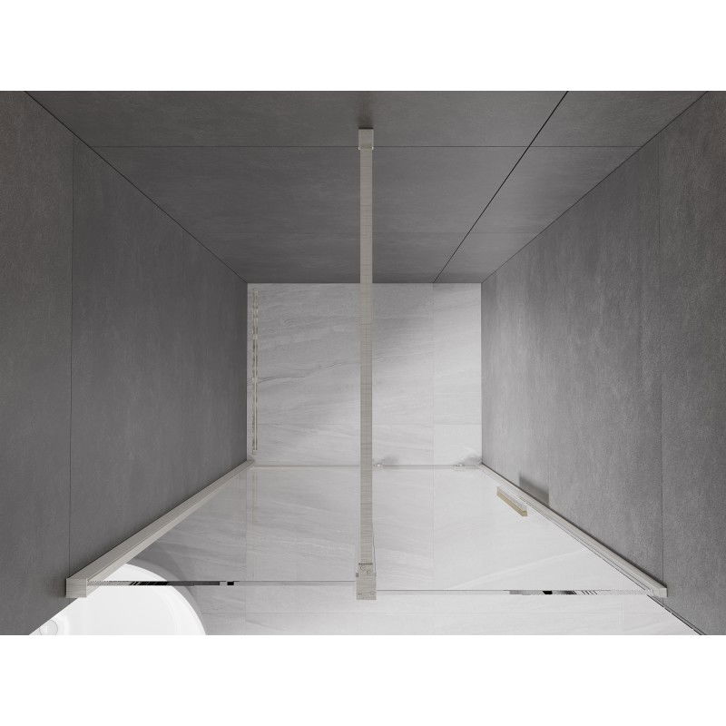 Mexen Velar sliding shower door 100 cm, transparent, brushed nickel - 871-100-000-01-97