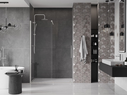 Mexen Velar sliding shower door 140 cm, transparent, brushed nickel - 871-140-000-01-97
