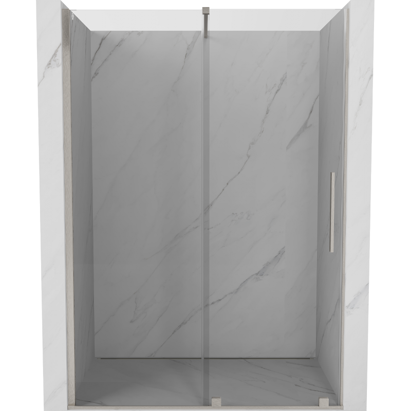 Mexen Velar sliding shower door 160 cm, transparent, brushed nickel - 871-160-000-01-97