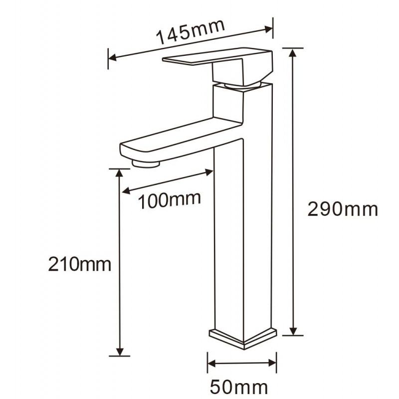 Mexen Emma tall black sink faucet - 71910-70