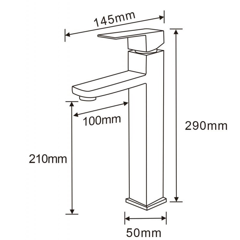Mexen Emma high washbasin tap, inox - 71910-00