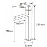 Mexen Emma high washbasin faucet, inox - 71910-00
