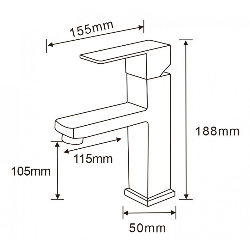 Mexen Emma brushed gold bathroom sink faucet - 71900-50