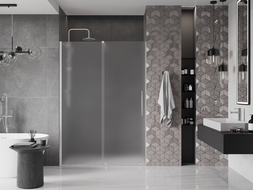 Mexen Velar 160 cm Sliding Shower Door, Frosted, Brushed Nickel - 871-160-000-31-97