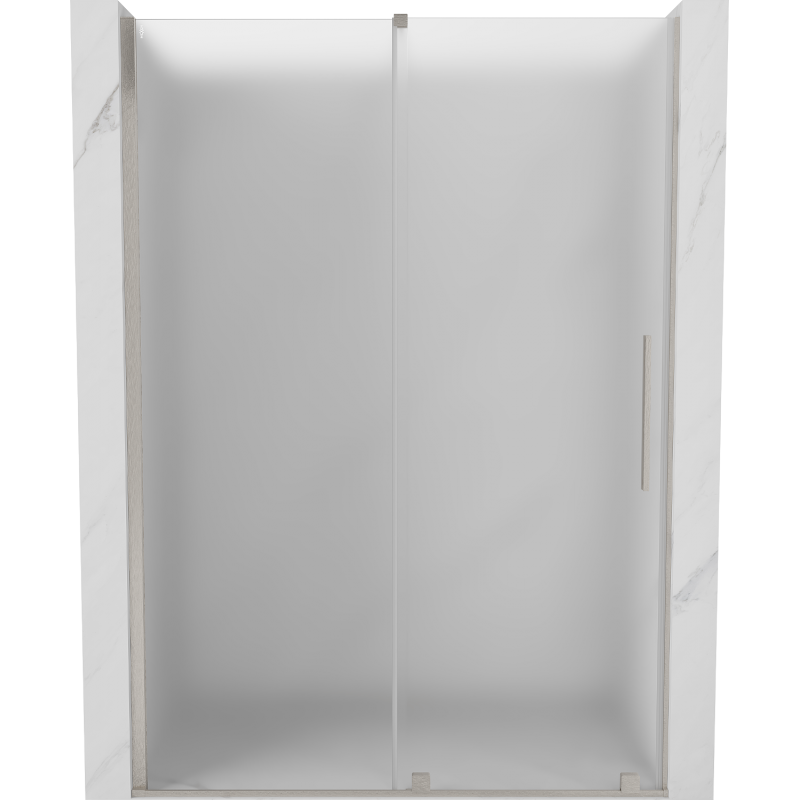 Mexen Velar sliding shower door 130 cm, frosted, brushed nickel - 871-130-000-31-97