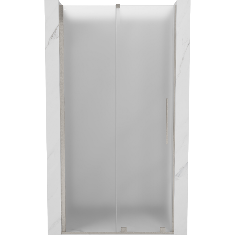 Mexen Velar Sliding Shower Door 120 cm, Frosted, Brushed Nickel - 871-120-000-31-97