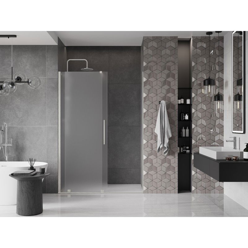 Mexen Velar sliding shower doors 160 cm, frost, brushed nickel - 871-160-000-31-97