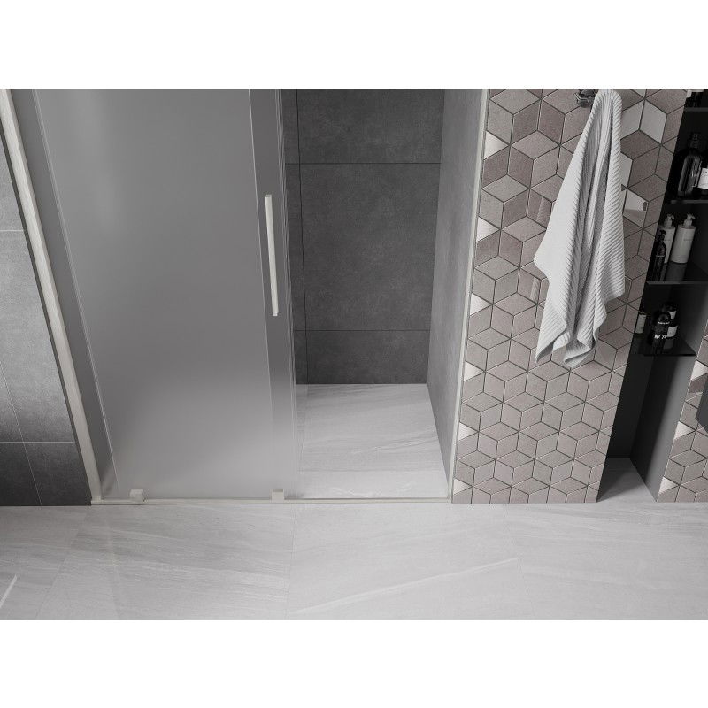 Mexen Velar sliding shower doors 160 cm, frost, brushed nickel - 871-160-000-31-97