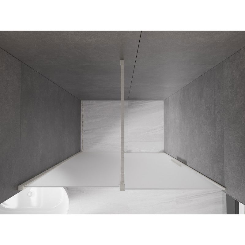 Mexen Velar sliding shower door 150 cm, frosted, brushed nickel - 871-150-000-31-97