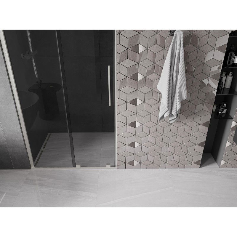 Mexen Velar sliding shower doors 90 cm, graphite, brushed nickel - 871-090-000-41-97