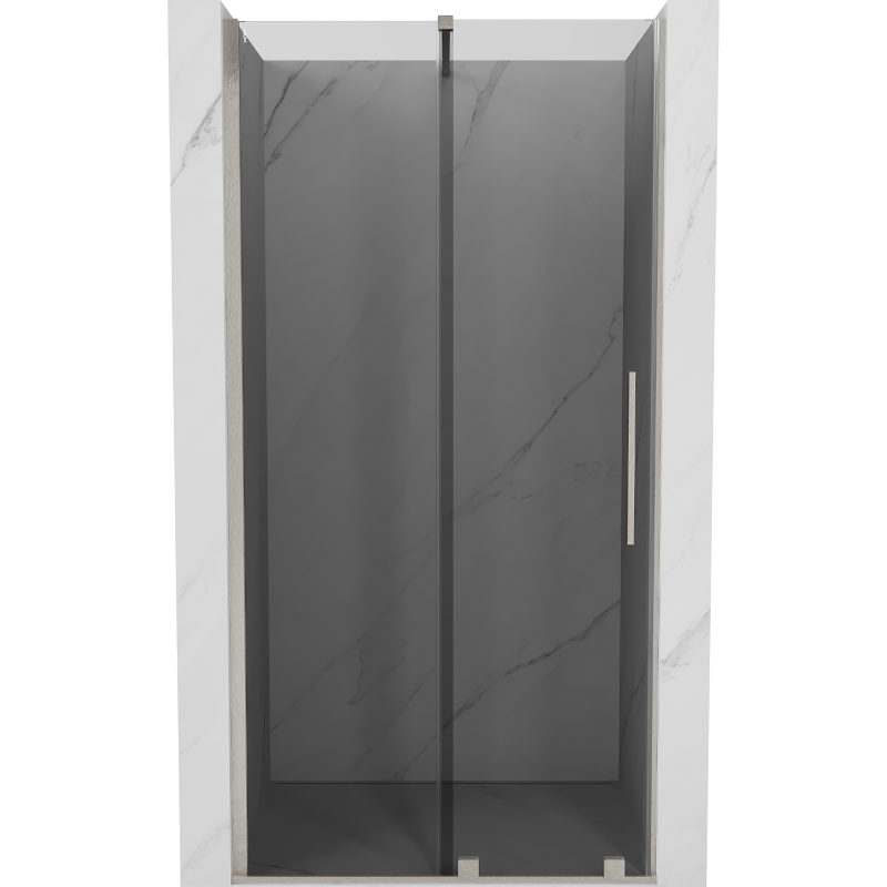 Mexen Velar 110 cm Sliding Shower Doors, Graphite, Brushed Nickel - 871-110-000-41-97