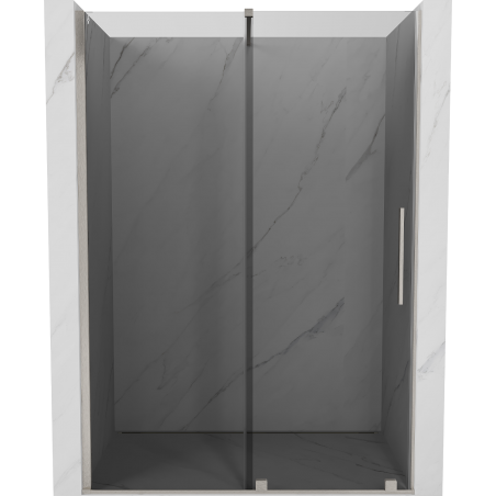 Mexen Velar 140 cm Sliding Shower Door, Graphite, Brushed Nickel - 871-140-000-41-97