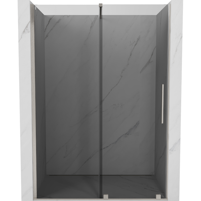 Mexen Velar 160 cm Sliding Shower Doors, Graphite, Brushed Nickel - 871-160-000-41-97