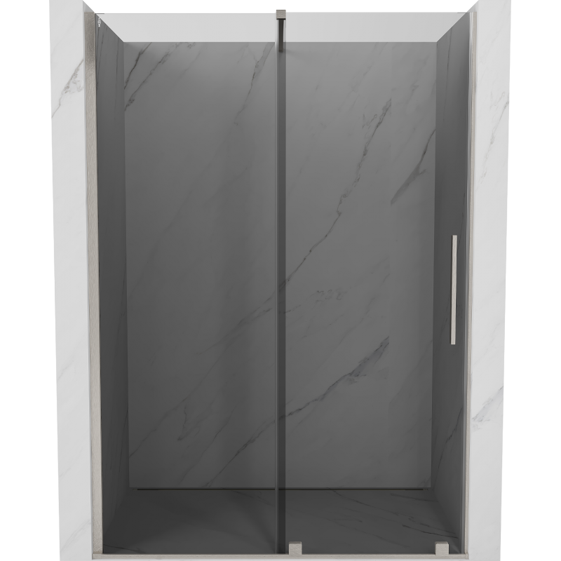 Mexen Velar sliding shower door 130 cm, graphite, brushed nickel - 871-130-000-41-97
