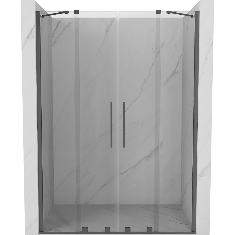 Mexen Velar Duo sliding shower door 140 cm, transparent, gun metal - 871-140-000-02-95