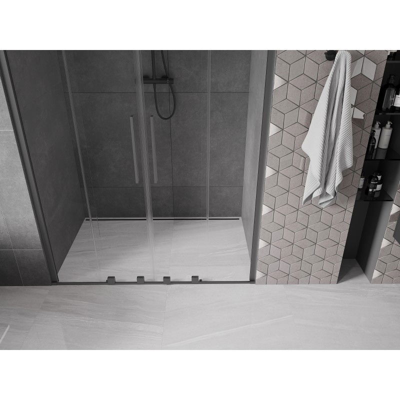 Mexen Velar Duo sliding shower door 150 cm, transparent, gun metal - 871-150-000-02-95