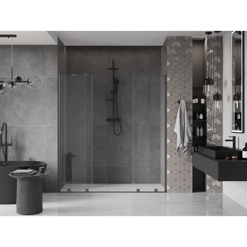 Mexen Velar Duo Sliding Shower Door 200 cm, Transparent, Gun Metal - 871-200-000-02-95