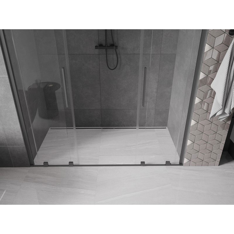 Mexen Velar Duo sliding shower door 170 cm, transparent, gun metal - 871-170-000-02-95