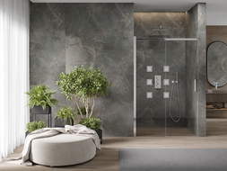 Mexen Omega sliding shower door 140 cm, Transparent, Chrome - 825-140-000-01-00