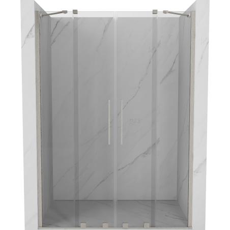 Mexen Velar Duo sliding shower door 140 cm, transparent, brushed nickel - 871-140-000-02-97