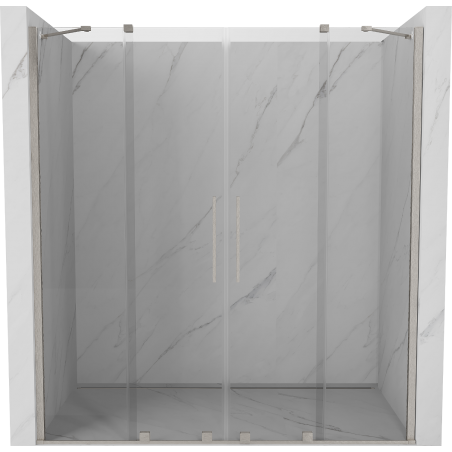 Mexen Velar Duo sliding shower door 180 cm, transparent, brushed nickel - 871-180-000-02-97