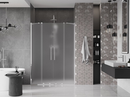 Mexen Velar Duo sliding shower doors 140 cm, frost, chrome - 871-140-000-32-01