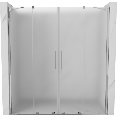 Mexen Velar Duo sliding shower door 180 cm, frosted, chrome - 871-180-000-32-01