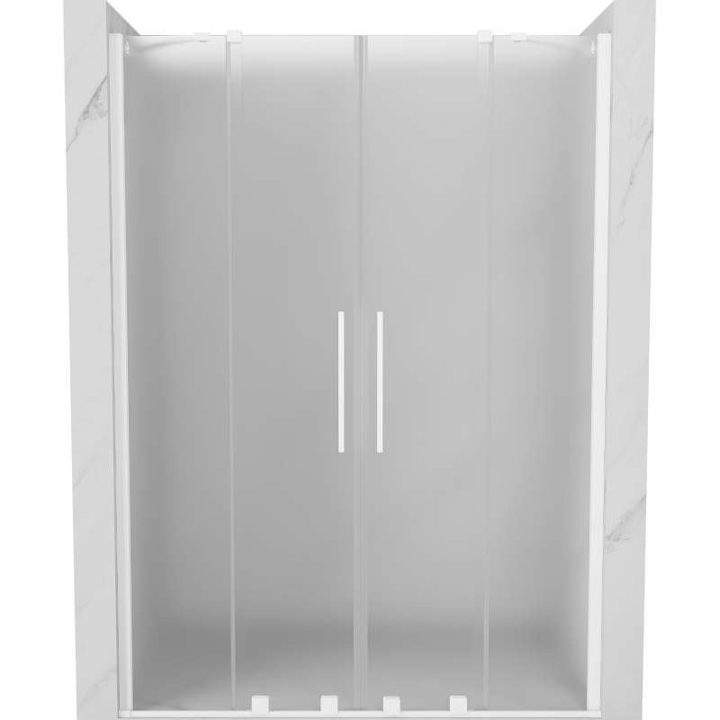 Mexen Velar Duo sliding shower doors 150 cm, frosted, white - 871-150-000-32-20