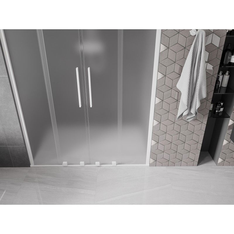 Mexen Velar Duo sliding shower doors 140 cm, frost, white - 871-140-000-32-20