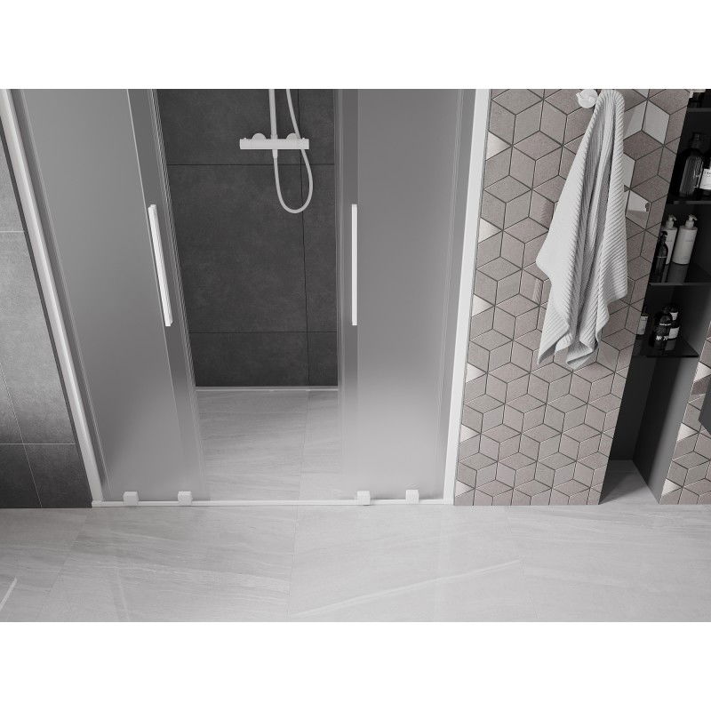 Mexen Velar Duo sliding shower door 150 cm, frost, white - 871-150-000-32-20