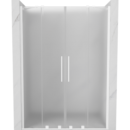 Mexen Velar Duo sliding shower door 160 cm, frosted, white - 871-160-000-32-20