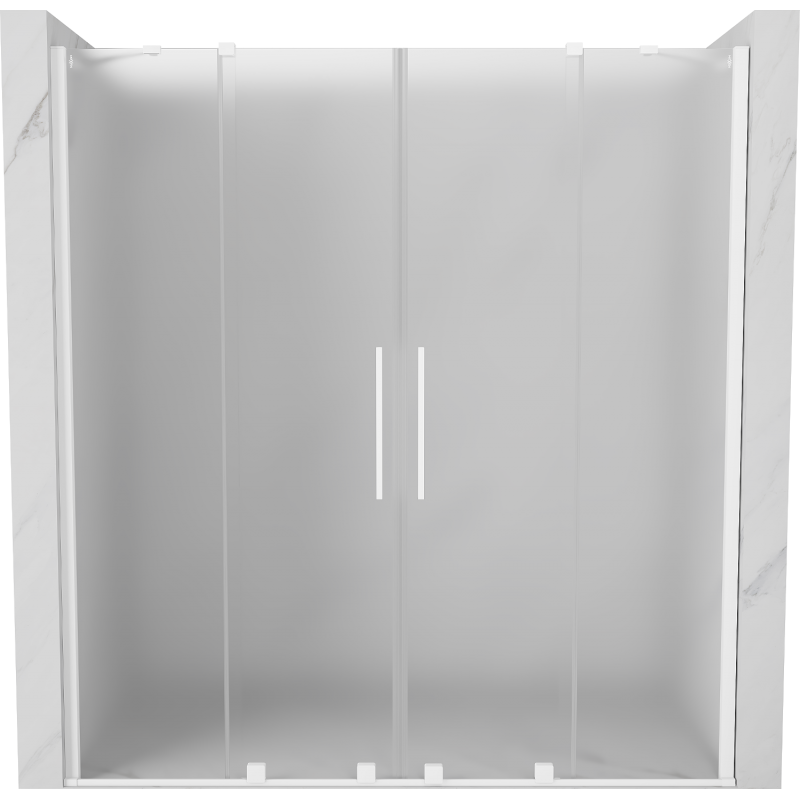 Mexen Velar Duo 200 cm Sliding Shower Door, Frosted, White - 871-200-000-32-20
