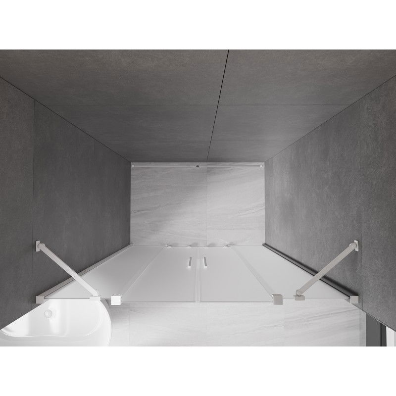 Mexen Velar Duo sliding shower door 160 cm, frosted, white - 871-160-000-32-20