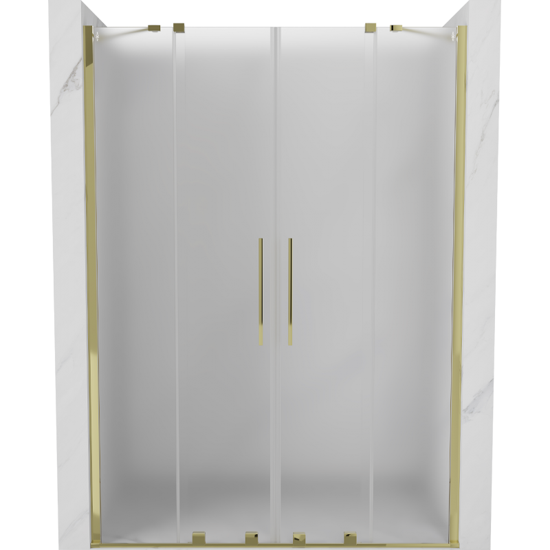 Mexen Velar Duo sliding shower door 140 cm, frosted, gold - 871-140-000-32-50