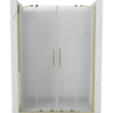 Mexen Velar Duo sliding shower door 140 cm, frosted, gold - 871-140-000-32-50