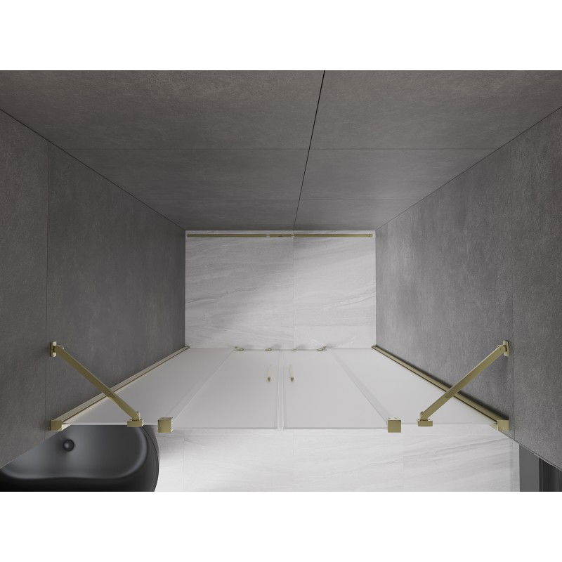 Mexen Velar Duo sliding shower doors 140 cm, frosted, gold - 871-140-000-32-50