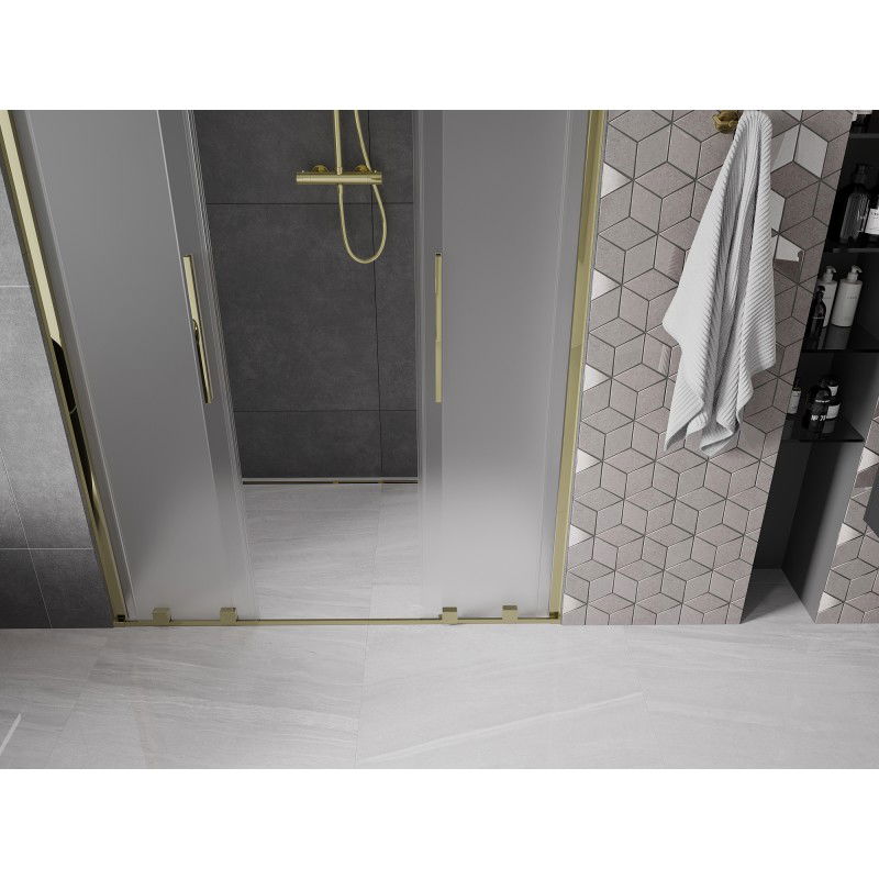 Mexen Velar Duo sliding shower doors 150 cm, frost, gold - 871-150-000-32-50