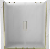 Mexen Velar Duo sliding shower doors 200 cm, frosted, gold - 871-200-000-32-50