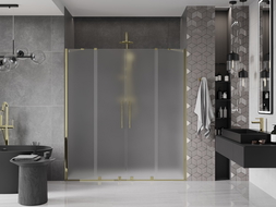 Mexen Velar Duo sliding shower doors 200 cm, frosted, gold - 871-200-000-32-50