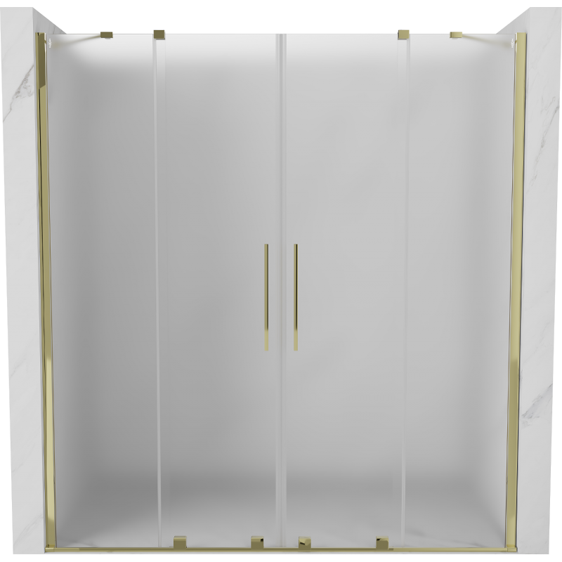 Mexen Velar Duo sliding shower doors 180 cm, frosted, gold - 871-180-000-32-50