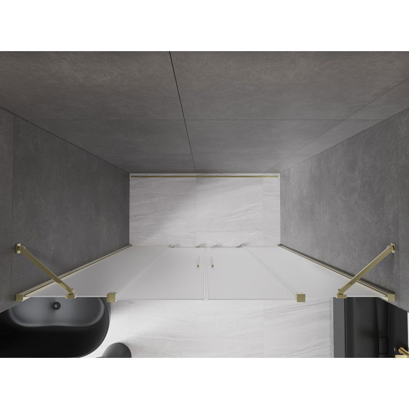 Mexen Velar Duo sliding shower doors 170 cm, frosted, gold - 871-170-000-32-50