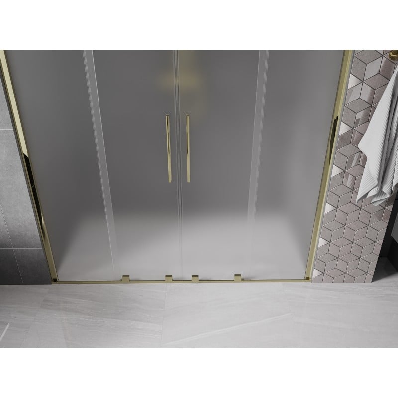 Mexen Velar Duo sliding shower doors 180 cm, frost, gold - 871-180-000-32-50