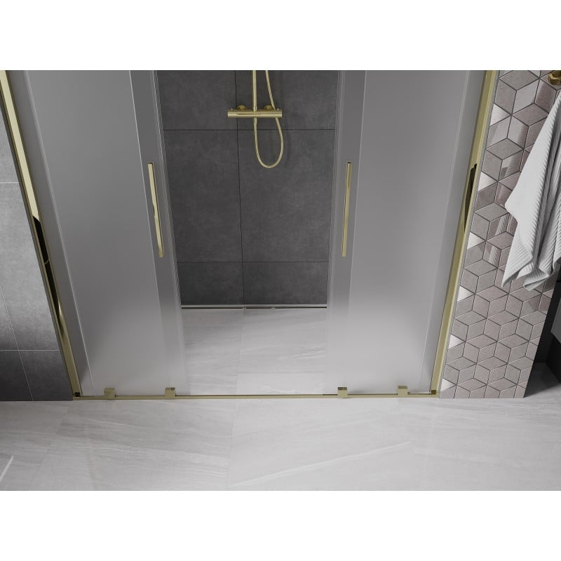 Mexen Velar Duo sliding shower doors 180 cm, frost, gold - 871-180-000-32-50