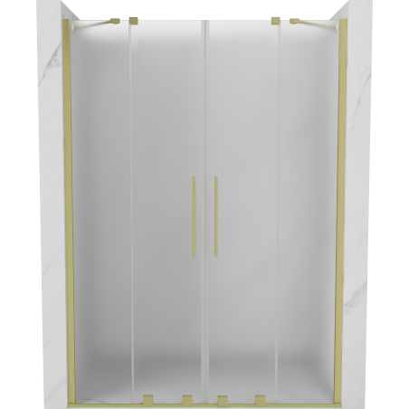 Mexen Velar Duo sliding shower door 160 cm, frosted, brushed gold - 871-160-000-32-55