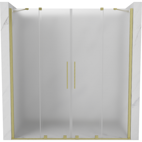 Mexen Velar Duo sliding shower door 200 cm, frosted, brushed gold - 871-200-000-32-55