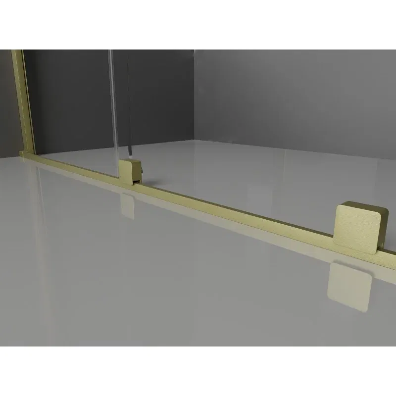 Mexen Velar Duo sliding shower door 140 cm, frost, brushed gold - 871-140-000-32-55