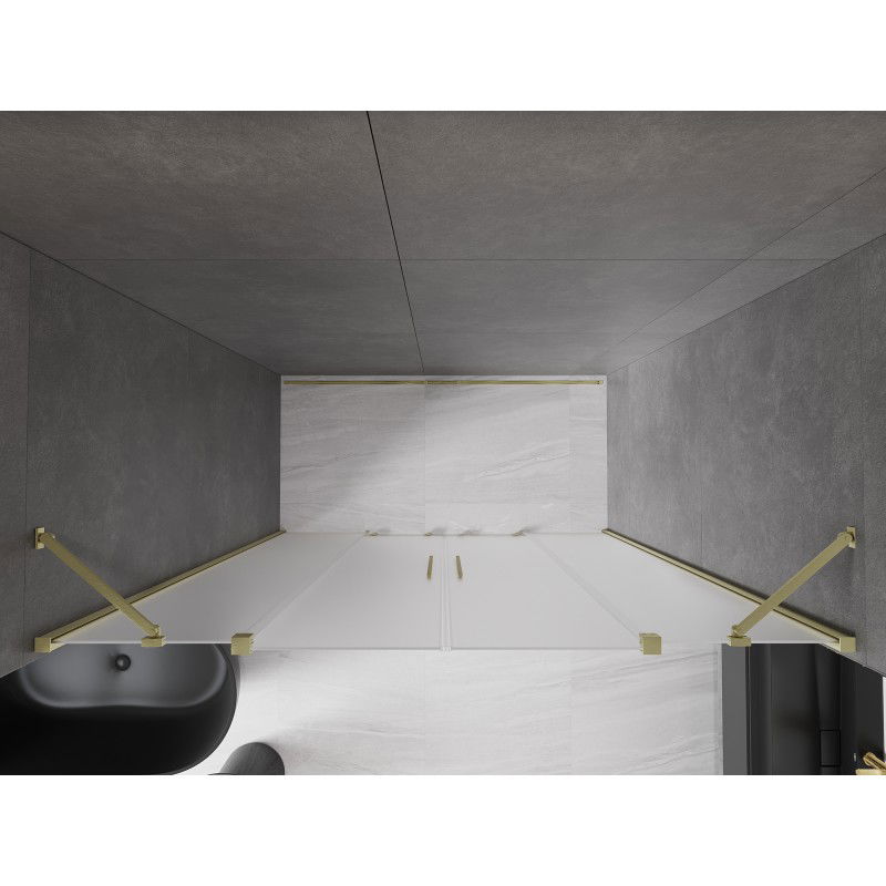Mexen Velar Duo sliding shower doors 180 cm, frosted, brushed gold - 871-180-000-32-55