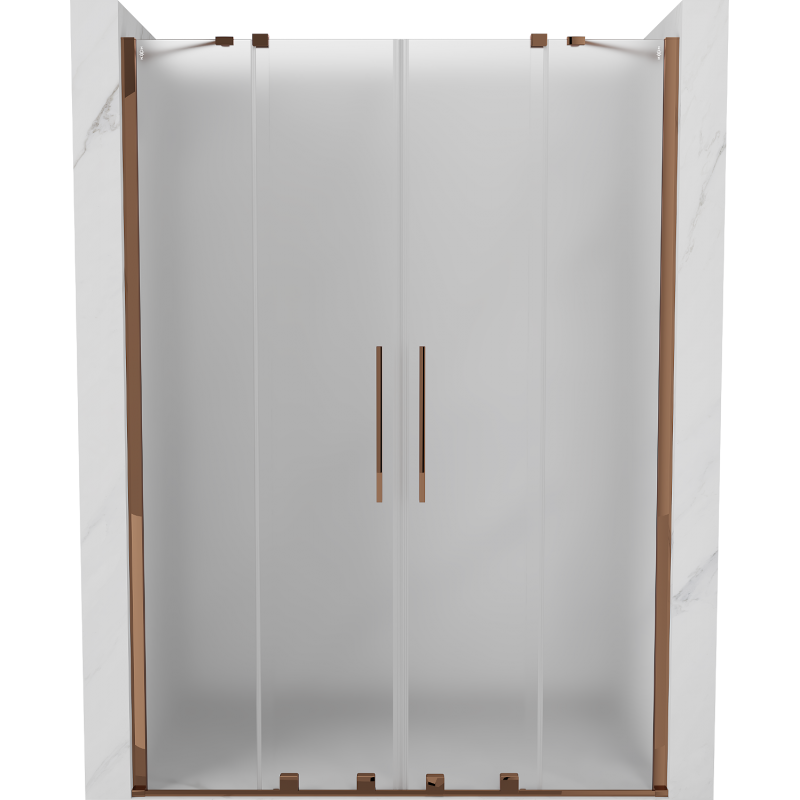 Mexen Velar Duo sliding shower doors 140 cm, frost, rose gold - 871-140-000-32-60